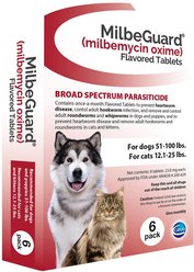 Milbeguard Flavored Tablets for Dogs, 51 - 100 lbs, and for Cats, 12.1 -25 lbs (Red Box), 23 mg, 6 tablets (6-mos. supply)