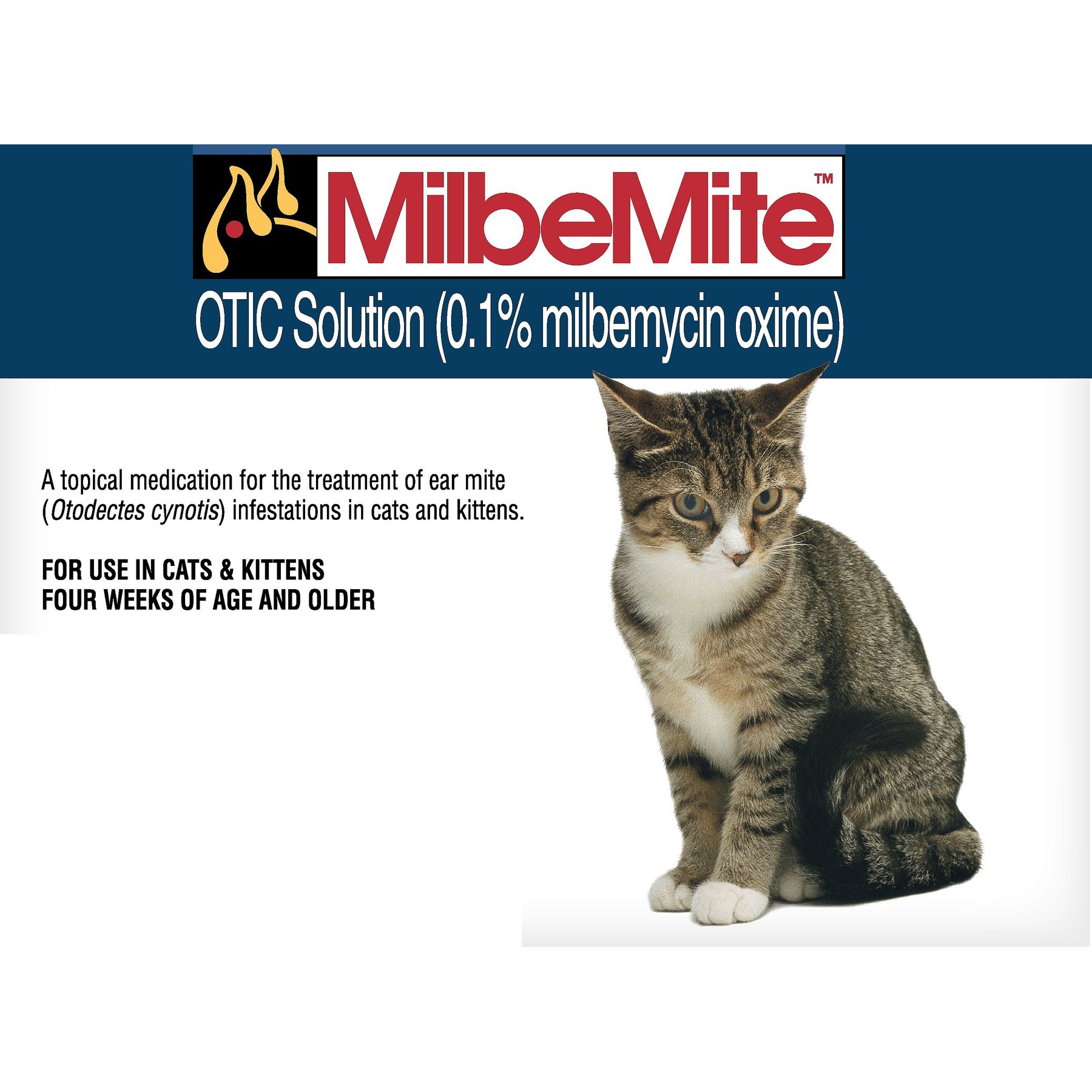 Milbemite Otic Solution for Cats, 2 tube, 0.1% Milbemycin Oxime
