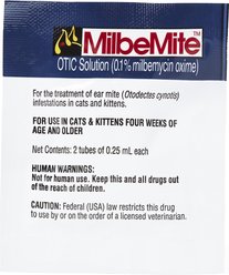 Milbemite Otic Solution for Cats, 0.25 mL tubes, 2 count slide 2 of 4