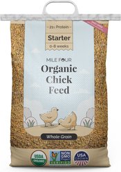 Mile Four 21% Organic Whole Grain Starter Chicken & Duck Feed, 23-lb bag