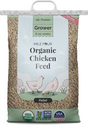Mile Four Grower Organic 18% Protein Pellet Chicken & Duck Feed, 23-lb bag