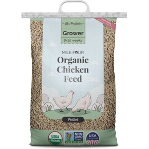 Mile Four Grower Organic 18% Protein Pellet Chicken & Duck Feed, 23-lb bag