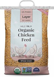 Mile Four Organic 16% Protein Whole Grain Layer Chicken & Duck Feed, 23-lb bag