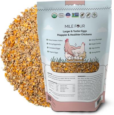 Show full view: Mile Four Organic 16% Protein Whole Grain Layer Chicken & Duck Feed, 2-lb bag slide 2 of 11