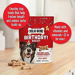 Milk-Bone CELEBRATE Birthday Cake Artificially Flavored Biscuits Small Crunchy Dog Treats, 8-oz bag slide 2 of 8