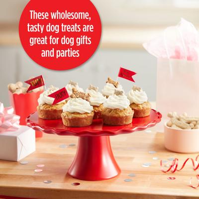 Show full view: Milk-Bone CELEBRATE Birthday Cake Artificially Flavored Biscuits Small Crunchy Dog Treats, 8-oz bag slide 5 of 11
