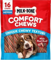 Milk-Bone Comfort Chews Real Beef Dog Treats, 16 count