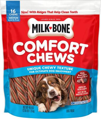 Show full view: Milk-Bone Comfort Chews Real Beef Dog Treats, 16 count slide 10 of 11