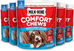 Milk-Bone Comfort Chews Real Beef Dog Treats, 3 count, case of 5