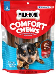 Milk-Bone Comfort Chews Real Beef Dog Treats, 3 count, case of 5