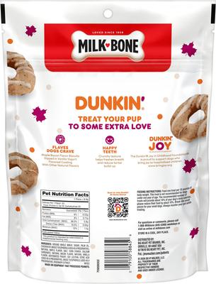 Show full view: Milk-Bone Dunkin’ Maple Bacon Natural Flavor Biscuits Crunchy Dog Treats, 8-oz bag slide 7 of 10
