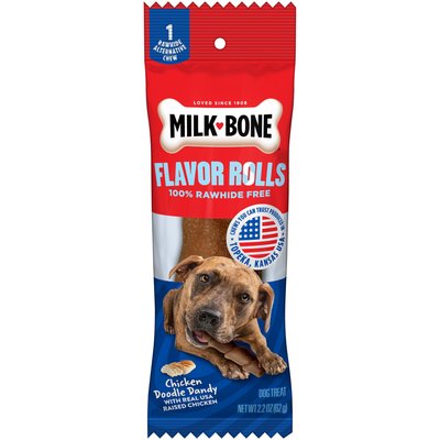 Milk-Bone Milk-Bone Flavor Rolls Chicken Doodle Dandy Rawhide Free with Chicken Dog Chew Treats, 1 count