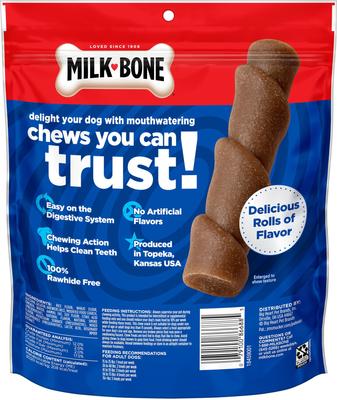 Show full view: Milk-Bone Flavor Rolls Chicken Doodle Dandy Rawhide Free with Chicken Dog Chew Treats, 5 count slide 4 of 12