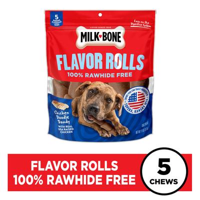 Show full view: Milk-Bone Flavor Rolls Chicken Doodle Dandy Rawhide Free with Chicken Dog Chew Treats, 5 count slide 3 of 12