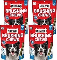 Milk-Bone Fresh Breath Brushing Chews Small/Medium Mint Flavor Daily Dental Dog Treats, 36 count bundle