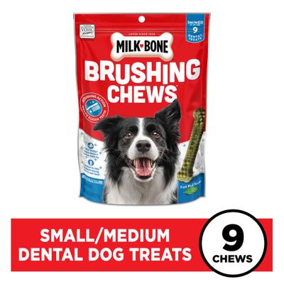 Show full view: Milk-Bone Fresh Breath Brushing Chews Small/Medium Mint Flavor Daily Dental Dog Treats, 36 count bundle slide 4 of 12