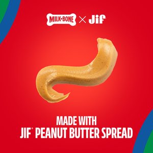 Milk-Bone Jif Natural Peanut Butter Spread Lickable Dog Treat, 5-oz pouch, case of 4