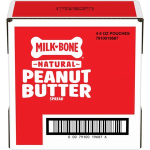 Milk-Bone Jif Natural Peanut Butter Spread Lickable Dog Treat, 5-oz pouch, case of 4