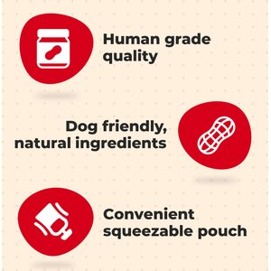 Milk-Bone Jif Natural Peanut Butter Spread Lickable Dog Treat, 5-oz pouch, case of 4