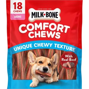 Milk-Bone Mini Comfort Chews Real Beef Dog Treats, 18 count