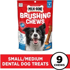 Milk-Bone Original Brushing Chews Small/Medium Chicken Flavor Daily Dental Dog Treats, 36 count, bundle of 4 slide 2 of 8