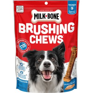Milk-Bone Original Brushing Chews Small/Medium Chicken Flavor Daily Dental Dog Treats, 9 count
