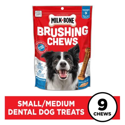 Show full view: Milk-Bone Original Brushing Chews Small/Medium Chicken Flavor Daily Dental Dog Treats, 9 count slide 3 of 11