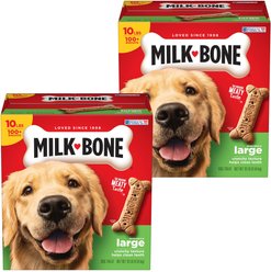 Milk-Bone Original Large Biscuit Dog Treats, 10-lb box, bundle of 2