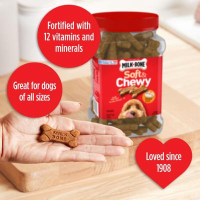 Show full view: Milk-Bone Original Large Biscuit Treats, 10-lb box + Soft & Chewy Chicken Recipe Dog Treats, 25-oz tub slide 9 of 9