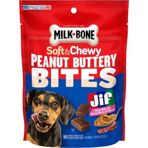 Milk-Bone Peanut Buttery Bites Real Peanut Butter & Bacon Soft & Chewy Dog Treats, 4.5-oz bag