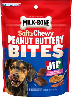 Milk-Bone Peanut Buttery Bites Real Peanut Butter & Bacon Soft & Chewy Dog Treats