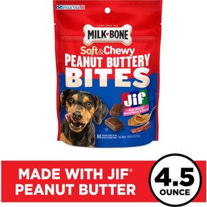 Milk-Bone Peanut Buttery Bites Real Peanut Butter & Bacon Soft & Chewy Dog Treats, 4.5-oz bag