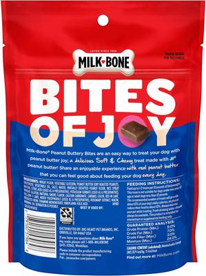 Show full view: Milk-Bone Peanut Buttery Bites Real Peanut Butter & Bacon Soft & Chewy Dog Treats, 4.5-oz bag slide 4 of 12