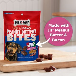 Milk-Bone Peanut Buttery Bites Real Peanut Butter & Bacon Soft & Chewy Dog Treats, 4.5-oz bag