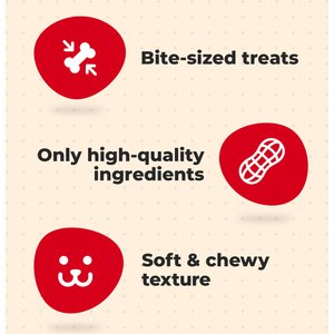 Milk-Bone Peanut Buttery Bites with Jif Peanut Butter Soft & Chewy Dog Treats, 11.8-oz bag