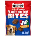 Milk-Bone Peanut Buttery Bites with Jif Peanut Butter Soft & Chewy Dog Treats, 11.8-oz bag