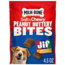 Milk-Bone Peanut Buttery Bites with Jif Peanut Butter Soft & Chewy Dog Treats, 4.5-oz bag