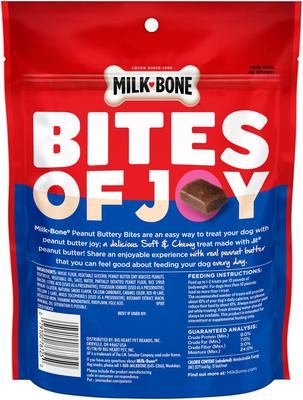 Show full view: Milk-Bone Peanut Buttery Bites with Real Peanut Butter & Bacon Soft & Chewy Dog Treats, 11.8-oz bag slide 8 of 11