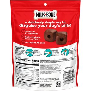 Milk-Bone Pill Pouches Hickory Smoked Bacon Flavor Soft & Chewy Dog Treats, 30 count bag