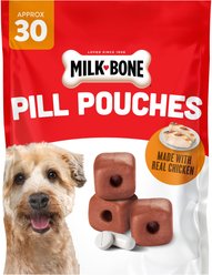 Milk-Bone Pill Pouches Real Chicken Flavor Soft & Chewy Dog Treats, 30 count bag