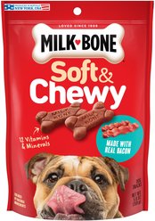 Milk-Bone Real Bacon Soft & Chewy Dog Treats, 5.6-oz bag, case of 10