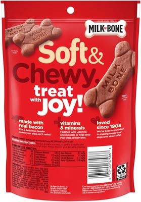Show full view: Milk-Bone Real Bacon Soft & Chewy Dog Treats, 5.6-oz bag, case of 10 slide 3 of 11