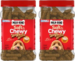 Milk-Bone Soft & Chewy Chicken Recipe Dog Treats, 25-oz tub, bundle of 2
