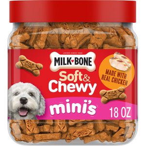 Milk-Bone Soft & Chewy Mini’s Made with Real Chicken Dog Treats, 18-oz canister