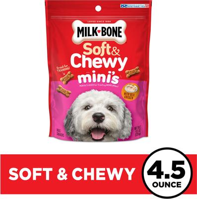 Show full view: Milk-Bone Soft & Chewy Minis Made with Real Chicken Soft & Chewy Dog Treats, 4.8-oz bag slide 3 of 12
