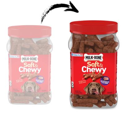 Show full view: Milk-Bone Soft & Chewy Real Beef & Filet Mignon Dog Treats, 25-oz tub slide 3 of 11
