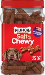 Milk-Bone Soft & Chewy Real Beef & Filet Mignon Dog Treats, 25-oz tub
