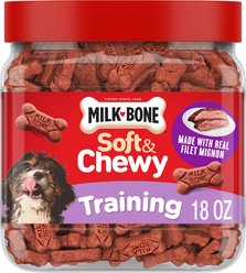 Milk-Bone Soft & Chewy Training Real Filet Mignon Dog Training Treats, Mini, 18-oz bag