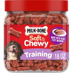 Milk-Bone Soft & Chewy Training Real Filet Mignon Dog Training Treats, Mini, 18-oz bag