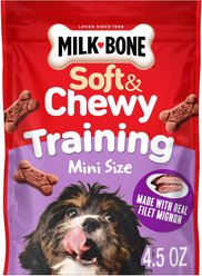 Milk-Bone Soft & Chewy Training Real Filet Mignon Dog Training Treats, Mini, 4.5-oz bag